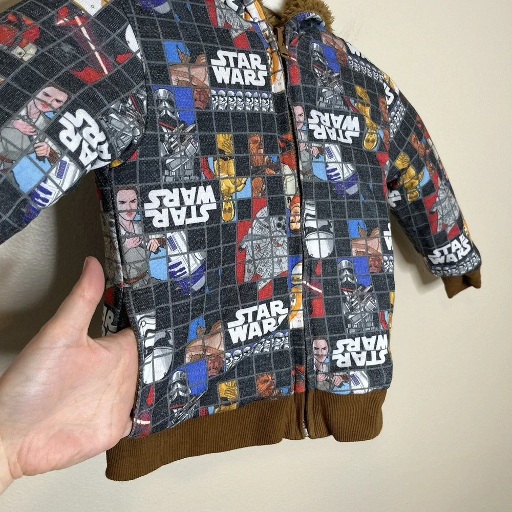 Disney Star‎ Wars Chewbacca Hoodie 3T Reversible Fuzzy Faux Fur Boys Costume